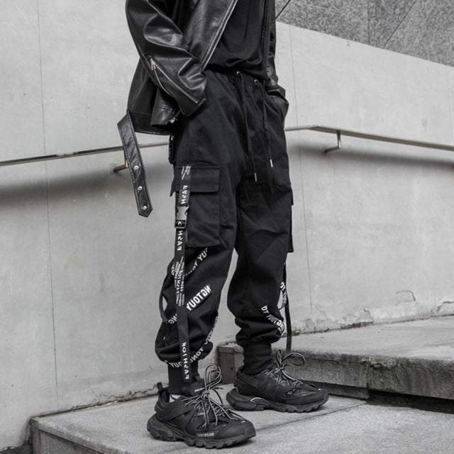 New Streetwear Men's Multi Pockets Cargo Harem Pants Hip Hop Casual Male Track Pants Joggers Trousers Fashion Harajuku Men Pants