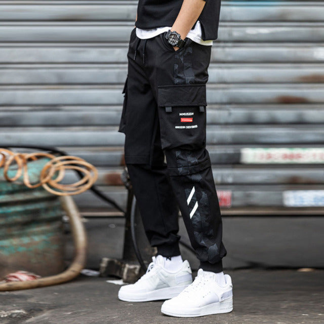 New Streetwear Men&#39;s Multi Pockets Cargo Harem Pants Hip Hop Casual Male Track Pants Joggers Trousers Fashion Harajuku Men Pants