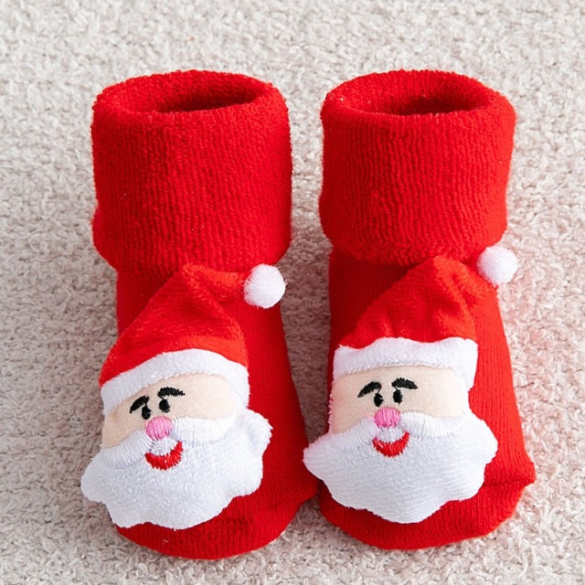 Kids Children's Socks for Girls Boys Non-slip Print Cotton Toddler Baby Christmas Socks for Newborns Infant Short Socks Clothing