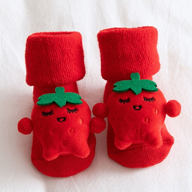 Kids Children's Socks for Girls Boys Non-slip Print Cotton Toddler Baby Christmas Socks for Newborns Infant Short Socks Clothing