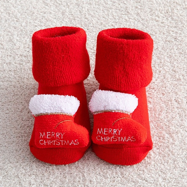 Kids Children's Socks for Girls Boys Non-slip Print Cotton Toddler Baby Christmas Socks for Newborns Infant Short Socks Clothing