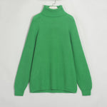 Wixra Women Basic Turtleneck Sweater Warm Thick Loose Pullovers Bright Color Jumper Hot Casual Tops 2021 Autumn Winter