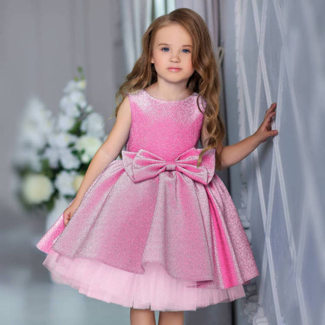 New Girls Kids Flower Elegant Causal Princess Party Dresses Children Clothing Christmas Birthday Wedding Party Baby Girl Dress