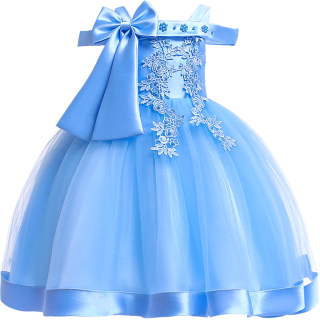 New Girls Kids Flower Elegant Causal Princess Party Dresses Children Clothing Christmas Birthday Wedding Party Baby Girl Dress