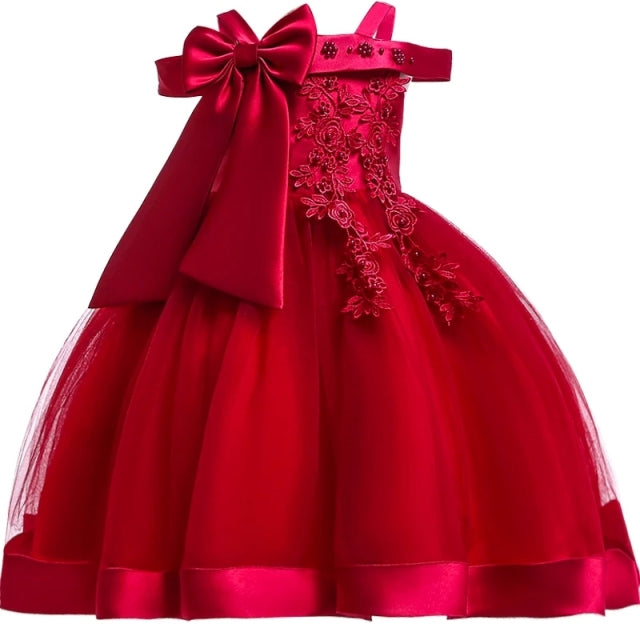 New Girls Kids Flower Elegant Causal Princess Party Dresses Children Clothing Christmas Birthday Wedding Party Baby Girl Dress