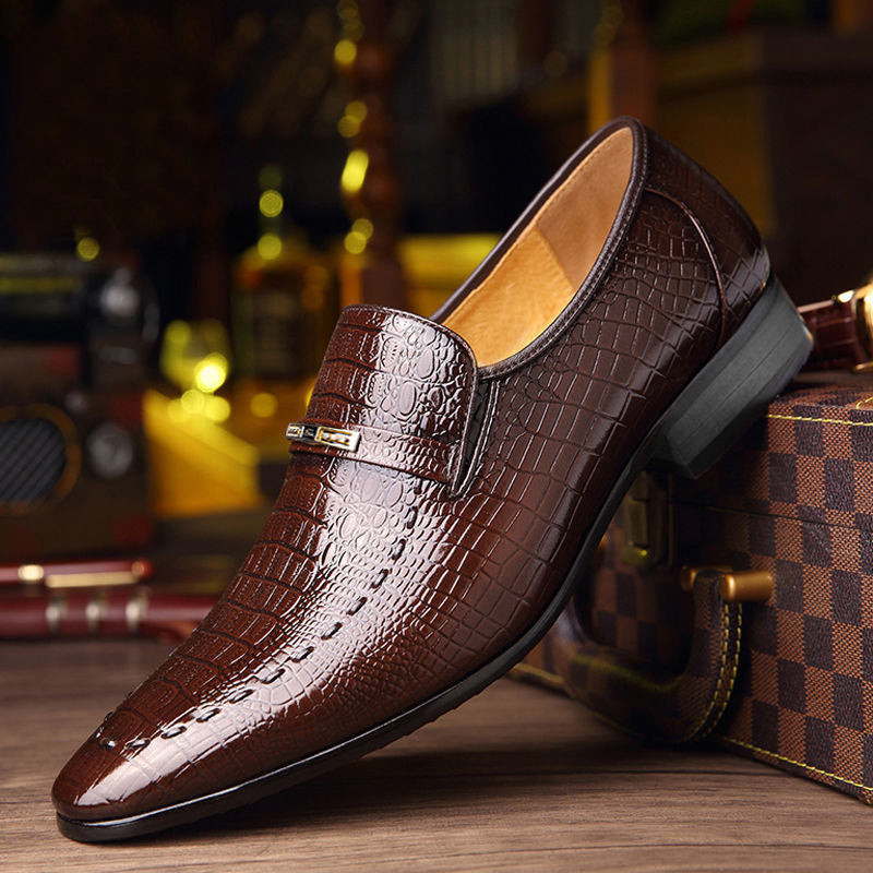 2021 New Men's Casual Shoes Classic Low-Cut Embossed Leather Shoes Comfortable Business Dress Shoes Man Loafers Plus Size 38-48