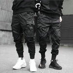 Ribbons Harem Joggers Men Cargo Pants Streetwear 2022 Hip Hop Casual Pockets Cotton Track Pants Male Harajuku Fashion Trousers