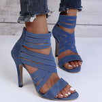 Pumps Women Shoes High Heels Women Sandals 2022 Zipper New Fashion Summer High Heels Sexy Ladies Peep Toe Shoes Women Pumps