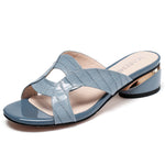 New Women's Slippers Women Shoes 2022 Summer Peep Toe Sandals Fashion Pumps Ladies Dress Wedding High Heels Shoes Female Slides
