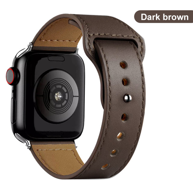 Leather strap for Apple Watch band high quality Male lady series 1234567 SE 44mm 40mm watch for iWatch 42mm 38mm Bracelet