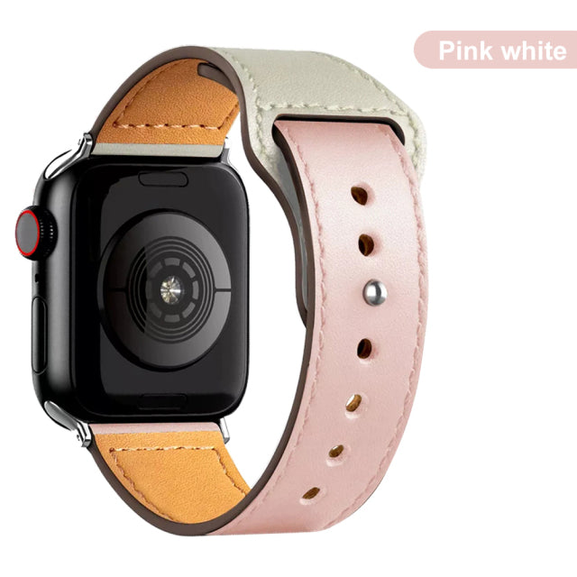 Leather strap for Apple Watch band high quality Male lady series 1234567 SE 44mm 40mm watch for iWatch 42mm 38mm Bracelet