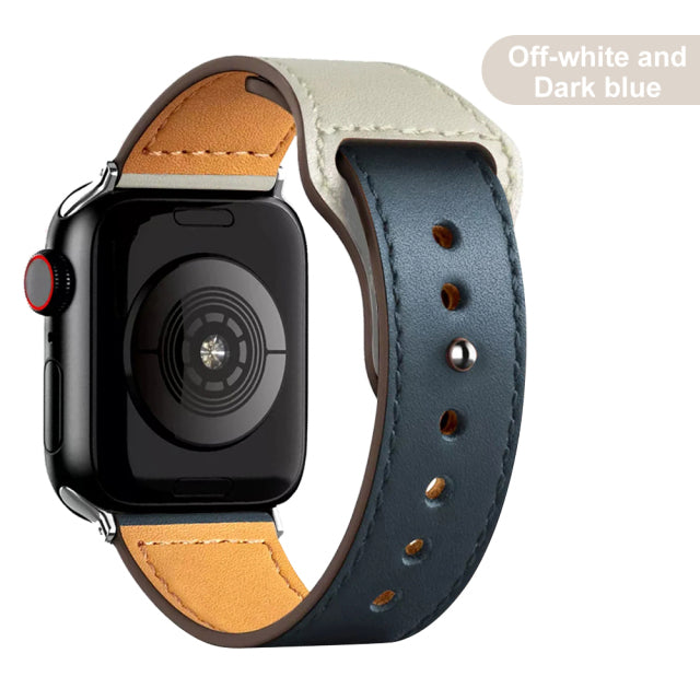 Leather strap for Apple Watch band high quality Male lady series 1234567 SE 44mm 40mm watch for iWatch 42mm 38mm Bracelet