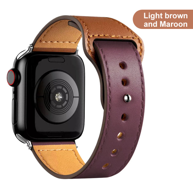 Leather strap for Apple Watch band high quality Male lady series 1234567 SE 44mm 40mm watch for iWatch 42mm 38mm Bracelet