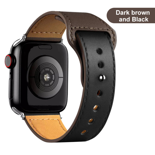 Leather strap for Apple Watch band high quality Male lady series 1234567 SE 44mm 40mm watch for iWatch 42mm 38mm Bracelet