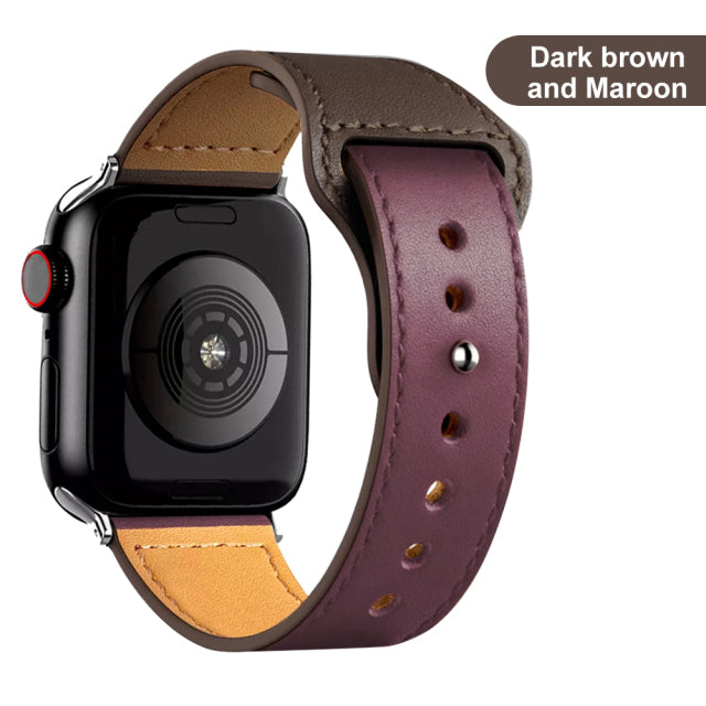 Leather strap for Apple Watch band high quality Male lady series 1234567 SE 44mm 40mm watch for iWatch 42mm 38mm Bracelet