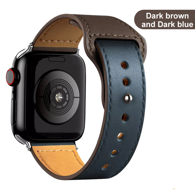 Leather strap for Apple Watch band high quality Male lady series 1234567 SE 44mm 40mm watch for iWatch 42mm 38mm Bracelet