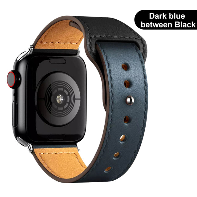 Leather strap for Apple Watch band high quality Male lady series 1234567 SE 44mm 40mm watch for iWatch 42mm 38mm Bracelet