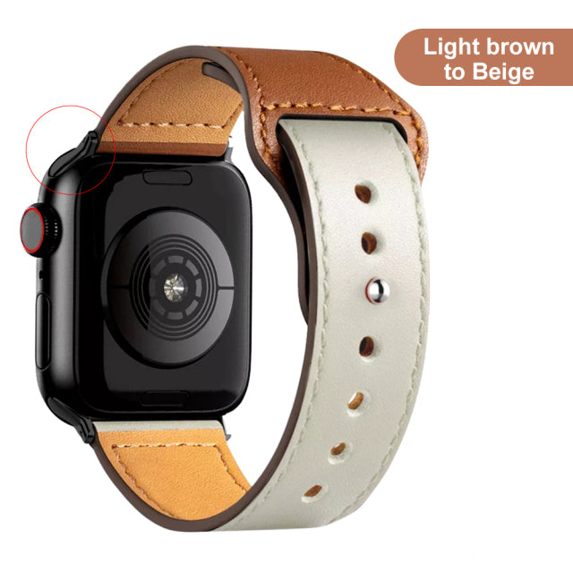 Leather strap for Apple Watch band high quality Male lady series 1234567 SE 44mm 40mm watch for iWatch 42mm 38mm Bracelet