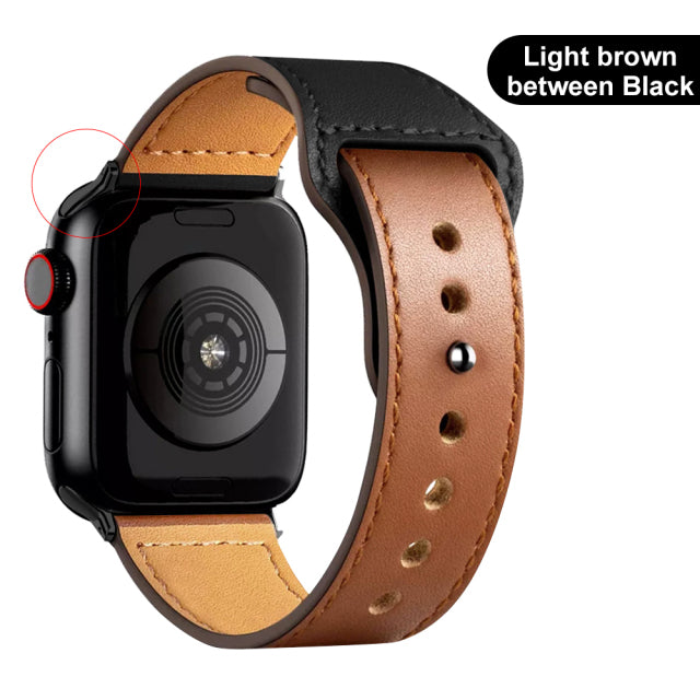 Leather strap for Apple Watch band high quality Male lady series 1234567 SE 44mm 40mm watch for iWatch 42mm 38mm Bracelet