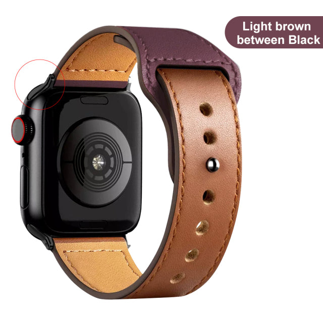 Leather strap for Apple Watch band high quality Male lady series 1234567 SE 44mm 40mm watch for iWatch 42mm 38mm Bracelet