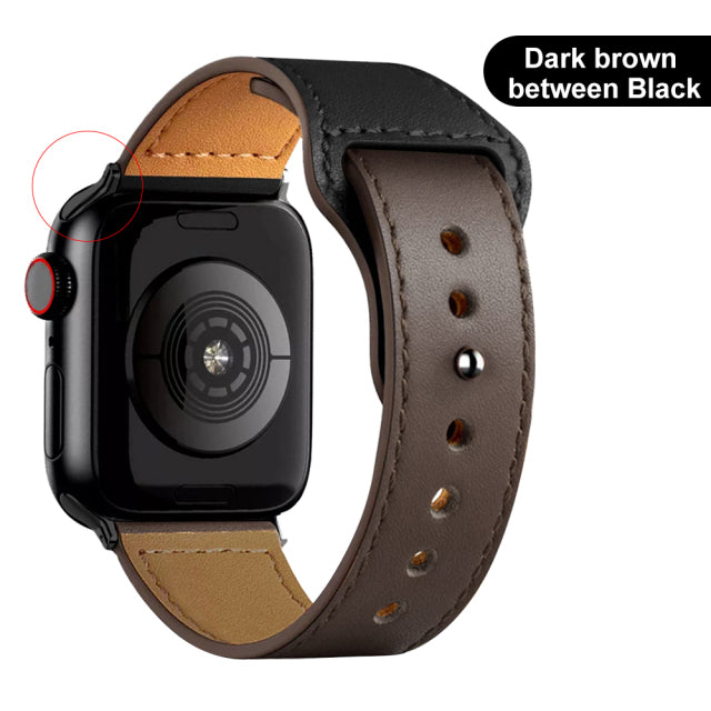 Leather strap for Apple Watch band high quality Male lady series 1234567 SE 44mm 40mm watch for iWatch 42mm 38mm Bracelet