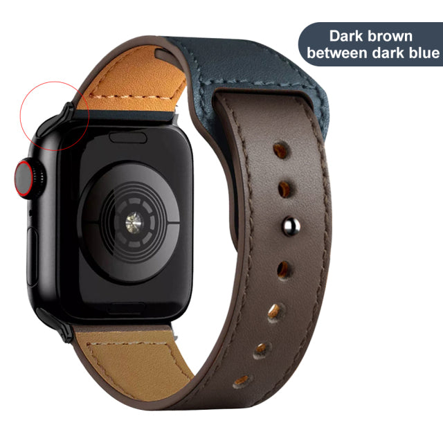 Leather strap for Apple Watch band high quality Male lady series 1234567 SE 44mm 40mm watch for iWatch 42mm 38mm Bracelet