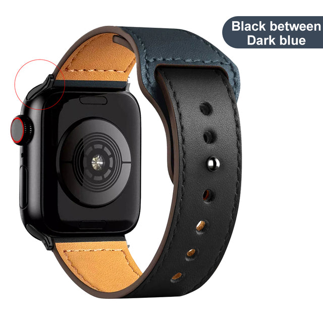 Leather strap for Apple Watch band high quality Male lady series 1234567 SE 44mm 40mm watch for iWatch 42mm 38mm Bracelet