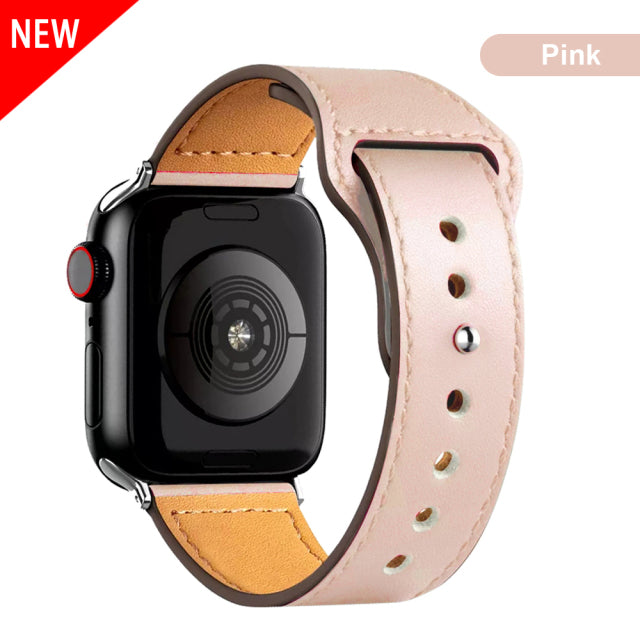 Leather strap for Apple Watch band high quality Male lady series 1234567 SE 44mm 40mm watch for iWatch 42mm 38mm Bracelet
