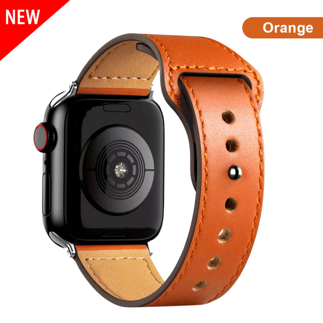 Leather strap for Apple Watch band high quality Male lady series 1234567 SE 44mm 40mm watch for iWatch 42mm 38mm Bracelet