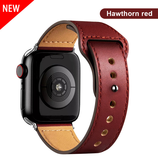 Leather strap for Apple Watch band high quality Male lady series 1234567 SE 44mm 40mm watch for iWatch 42mm 38mm Bracelet