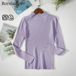 Bornladies Autumn Winter Basic Turtleneck Knitting Bottoming Warm Sweaters 2022 Women's Pullovers Solid Minimalist Cheap Tops