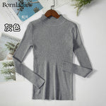 Bornladies Autumn Winter Basic Turtleneck Knitting Bottoming Warm Sweaters 2022 Women's Pullovers Solid Minimalist Cheap Tops