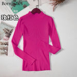 Bornladies Autumn Winter Basic Turtleneck Knitting Bottoming Warm Sweaters 2022 Women's Pullovers Solid Minimalist Cheap Tops