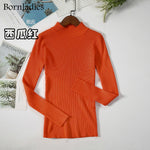 Bornladies Autumn Winter Basic Turtleneck Knitting Bottoming Warm Sweaters 2022 Women's Pullovers Solid Minimalist Cheap Tops