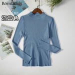 Bornladies Autumn Winter Basic Turtleneck Knitting Bottoming Warm Sweaters 2022 Women's Pullovers Solid Minimalist Cheap Tops