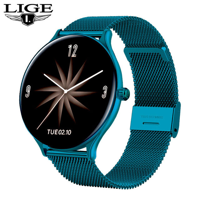 LIGE Women Smart Watch Woman Fashion Watch Heart Rate Sleep Monitoring For Android IOS 2022 New Waterproof Ladies Smartwatch+Box