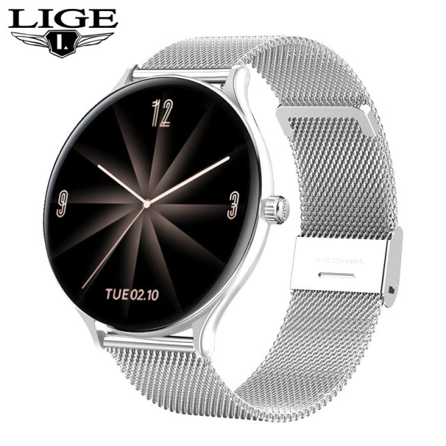 LIGE Women Smart Watch Woman Fashion Watch Heart Rate Sleep Monitoring For Android IOS 2022 New Waterproof Ladies Smartwatch+Box