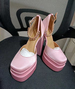 2021 New Ladies Sandals Summer Shoes Sexy Thick High Heels Thick Platform Buckle Crystal Dress Party Wedding Shoes Woman Pumps