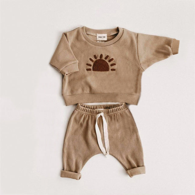 Fashion Baby Clothes Set Spring Toddler Baby Boy Girl Casual Tops Sweater + Loose Trouser 2pcs Newborn Baby Boy Clothing Outfits