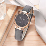 Casual Watches Women Romantic Starry Sky Watch Bracelet Leather Rhinestone Designer Ladies Clock Simple Dress Gfit  Montre Femme