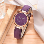 Casual Watches Women Romantic Starry Sky Watch Bracelet Leather Rhinestone Designer Ladies Clock Simple Dress Gfit  Montre Femme