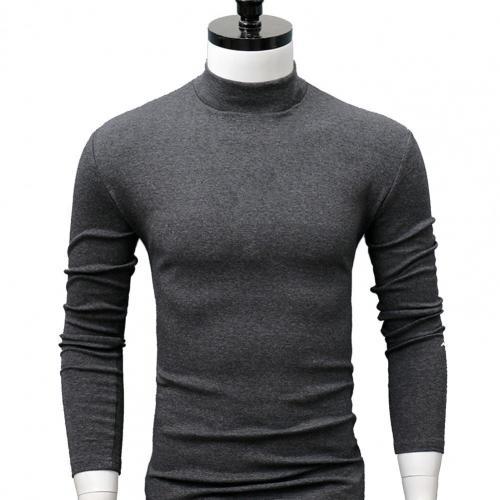 Men Shirt Sweaters Solid Color Half High Collar Casual Slim Long Sleeve Keep Warm Tight Shirt Male for Men Clothes Inner Wear