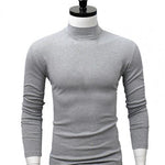 Men Shirt Sweaters Solid Color Half High Collar Casual Slim Long Sleeve Keep Warm Tight Shirt Male for Men Clothes Inner Wear