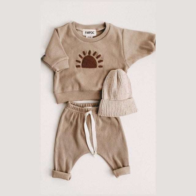 Fashion Kids Clothes Set Toddler Baby Boy Girl Pattern Casual Tops + Child Loose Trousers 2pcs Baby Boy Designer Clothing Outfit