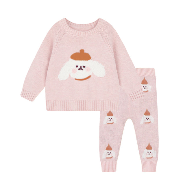 Baby Boy Girl Clothes Sets Spring Newborn Baby Girl Clothing Tops + Pant Outfits Baby Knit Sweater Baby Pajamas Sets