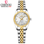 CHENXI Women Golden &amp; Silver Classic Quartz Watch Female Elegant Clock Luxury Gift Watches Ladies Waterproof Wristwatch