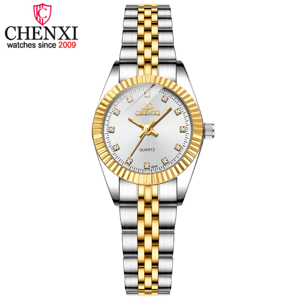 CHENXI Women Golden &amp; Silver Classic Quartz Watch Female Elegant Clock Luxury Gift Watches Ladies Waterproof Wristwatch