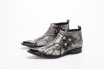 italian military dress boots steel pointed toe high heels western styles brown double buckle strap cowboy boots shoes man