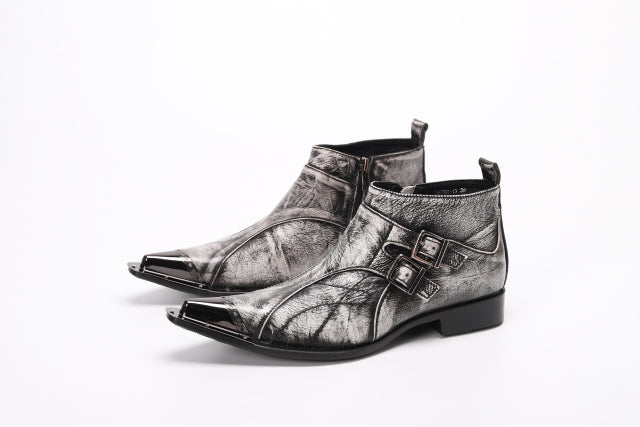 italian military dress boots steel pointed toe high heels western styles brown double buckle strap cowboy boots shoes man