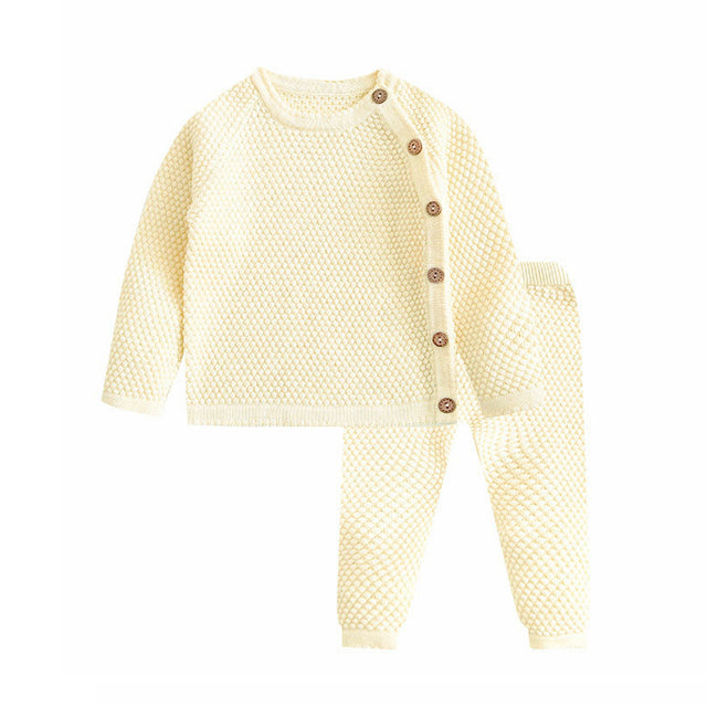 Baby Boy Girl Clothes Sets Spring Newborn Baby Girl Clothing Tops + Pant Outfits Baby Knit Sweater Baby Pajamas Sets